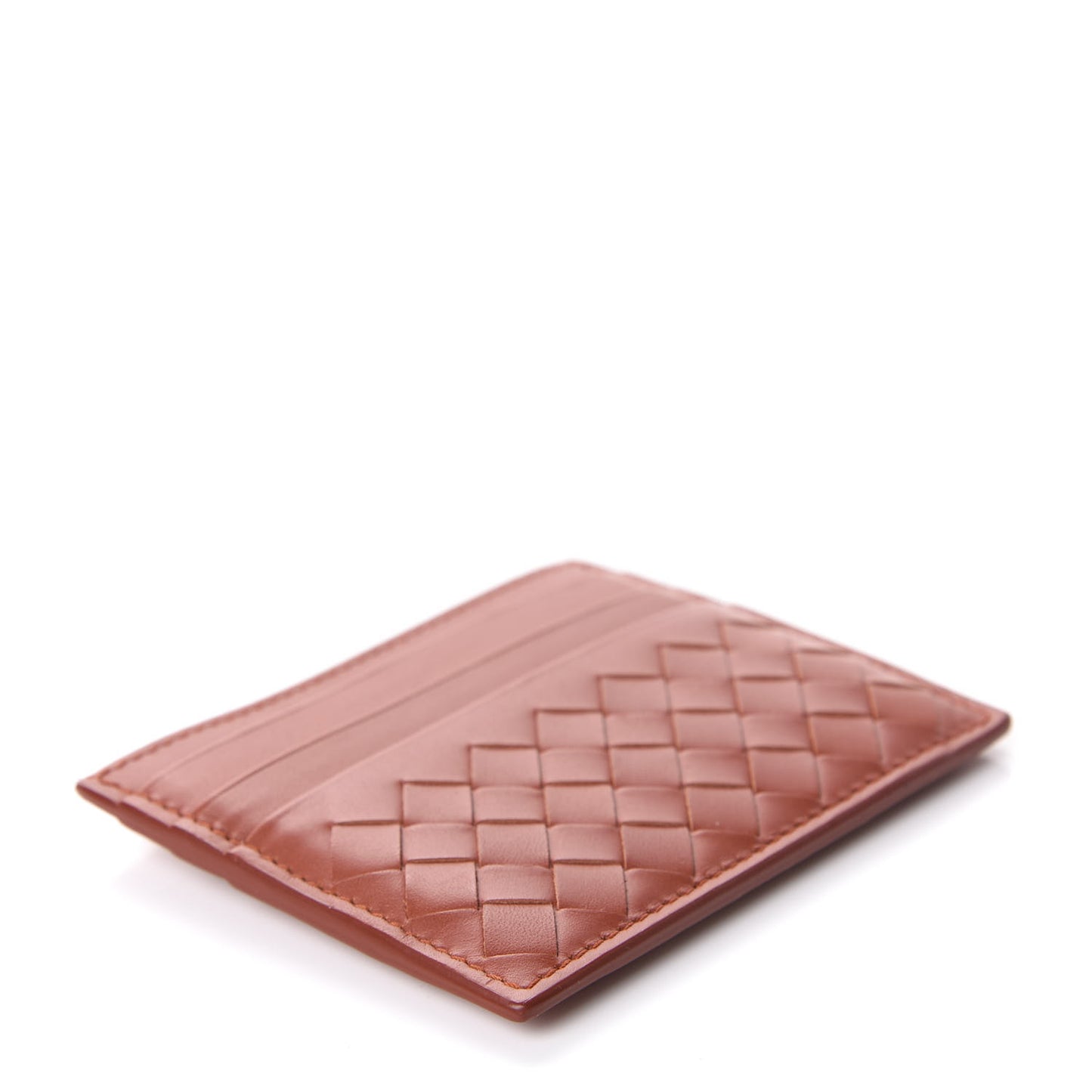 Nappa Intrecciato VN Card Case Rust