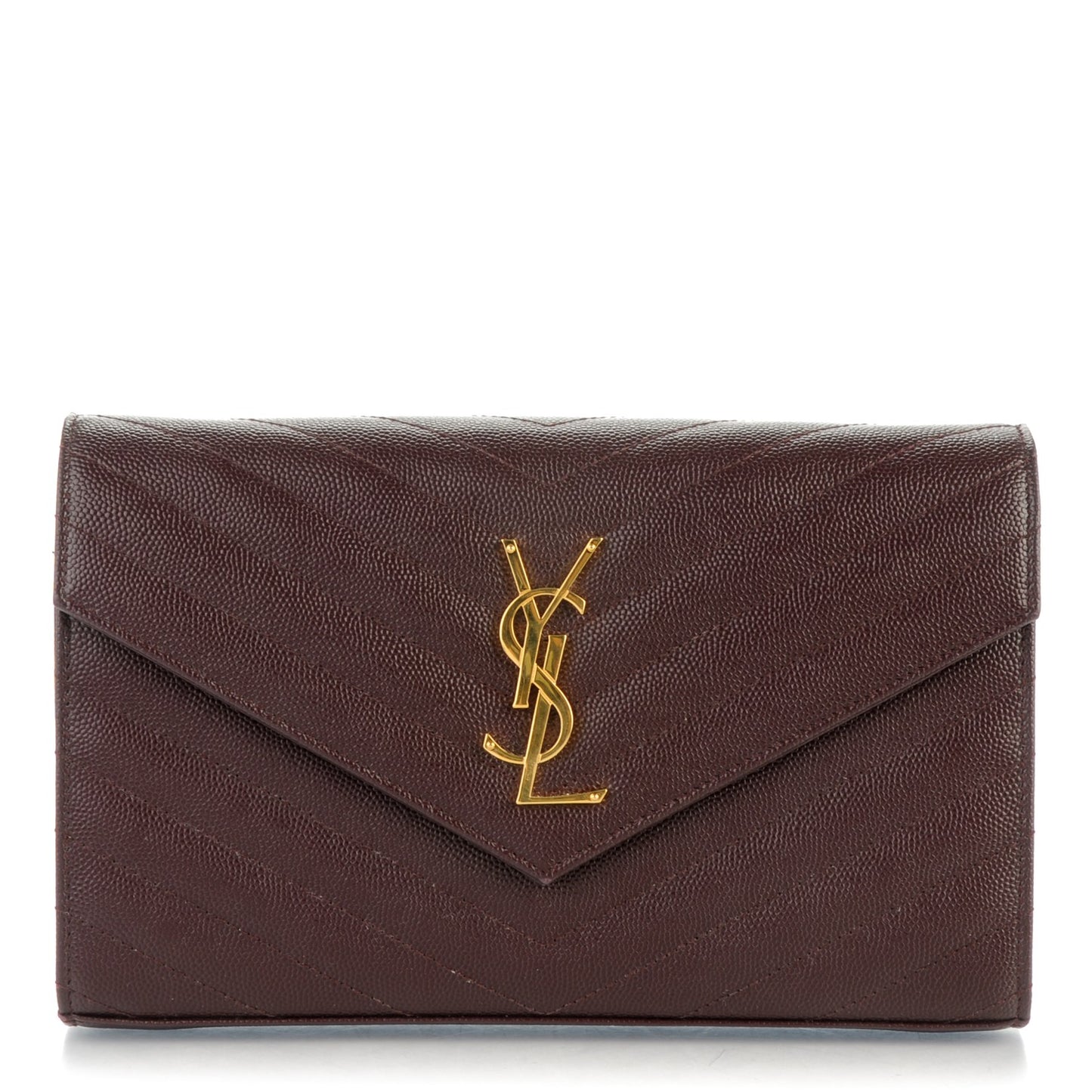 Grain De Poudre Matelasse Chevron Monogram Chain Wallet Amaranto