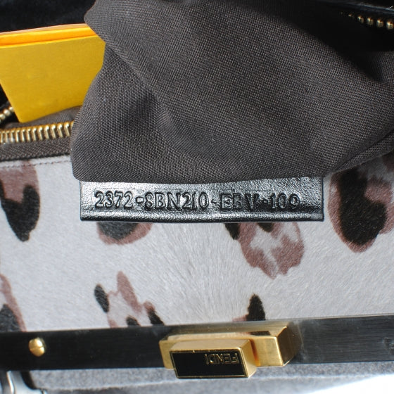 Fendi Flannel Large Peekaboo Iconic Satchel Grey 6 of 9