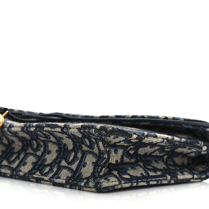 Christian Dior Oblique Saddle Chain Pouch Blue 8 of 8
