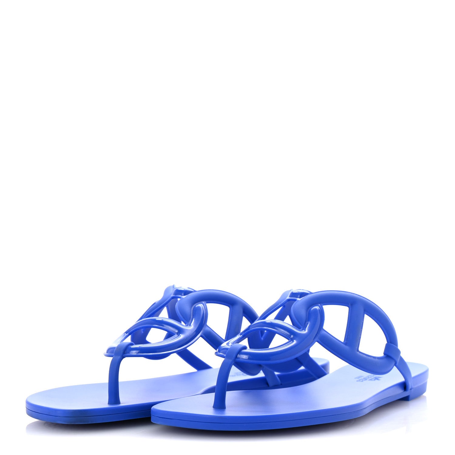 Hermes Rubber Womens Egerie Sandals 41 Bleu Outremer 4 of 9