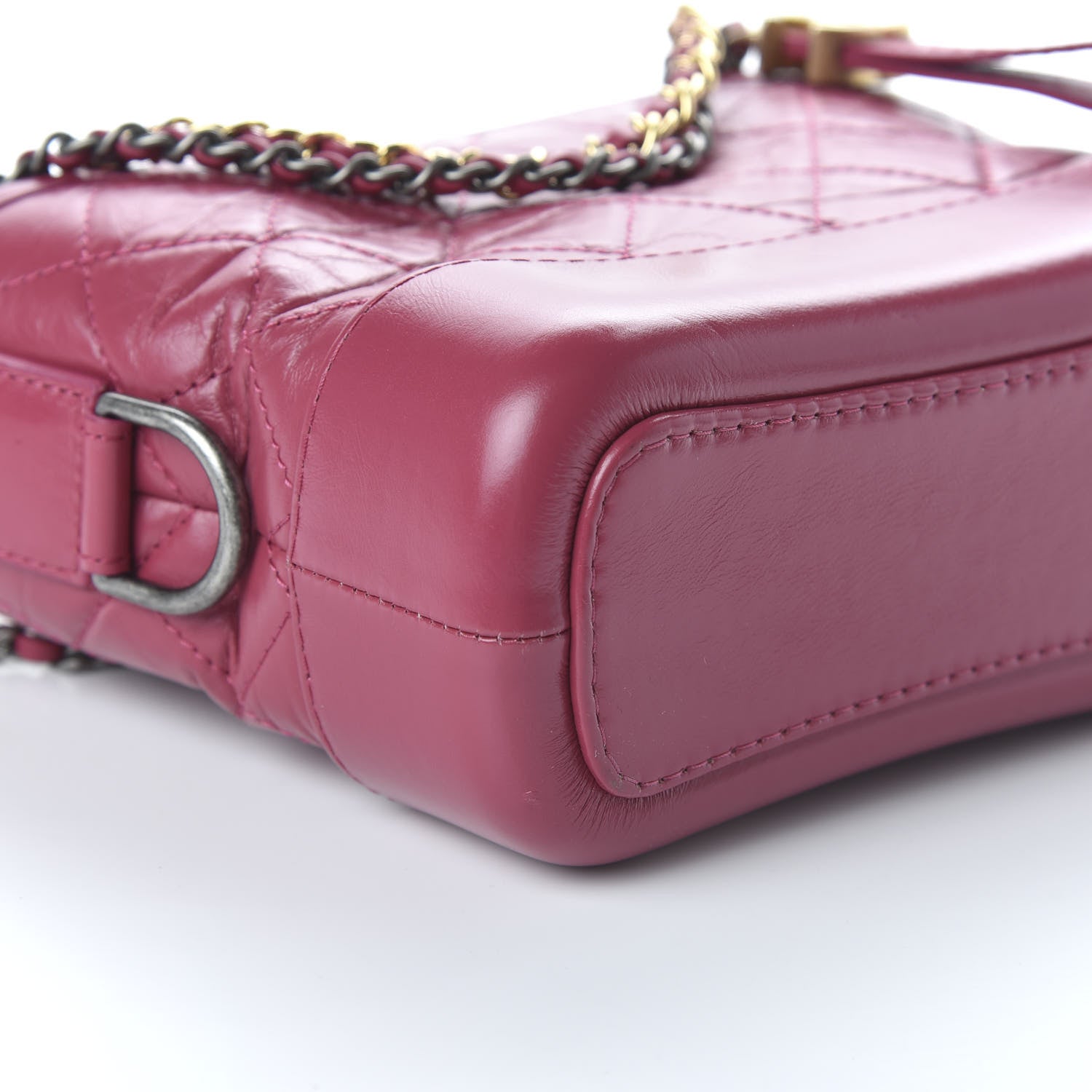 Chanel Aged Calfskin Quilted Small Gabrielle Hobo Dark Pink 6 of 10