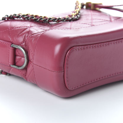 Chanel Aged Calfskin Quilted Small Gabrielle Hobo Dark Pink 6 of 10