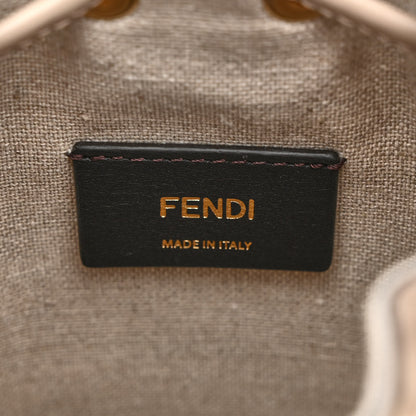 Fendi Canvas Nappa F is Fendi FF Embroidered Mini Mon Tresor Bucket Bag Grezzo White Nuvola 6 of 10