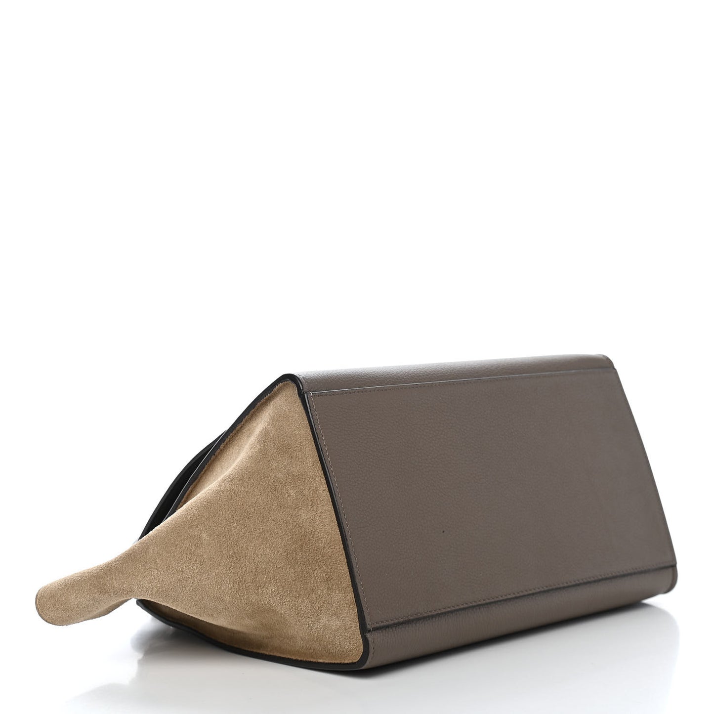 Drummed Calfskin Suede Small Trapeze Souris