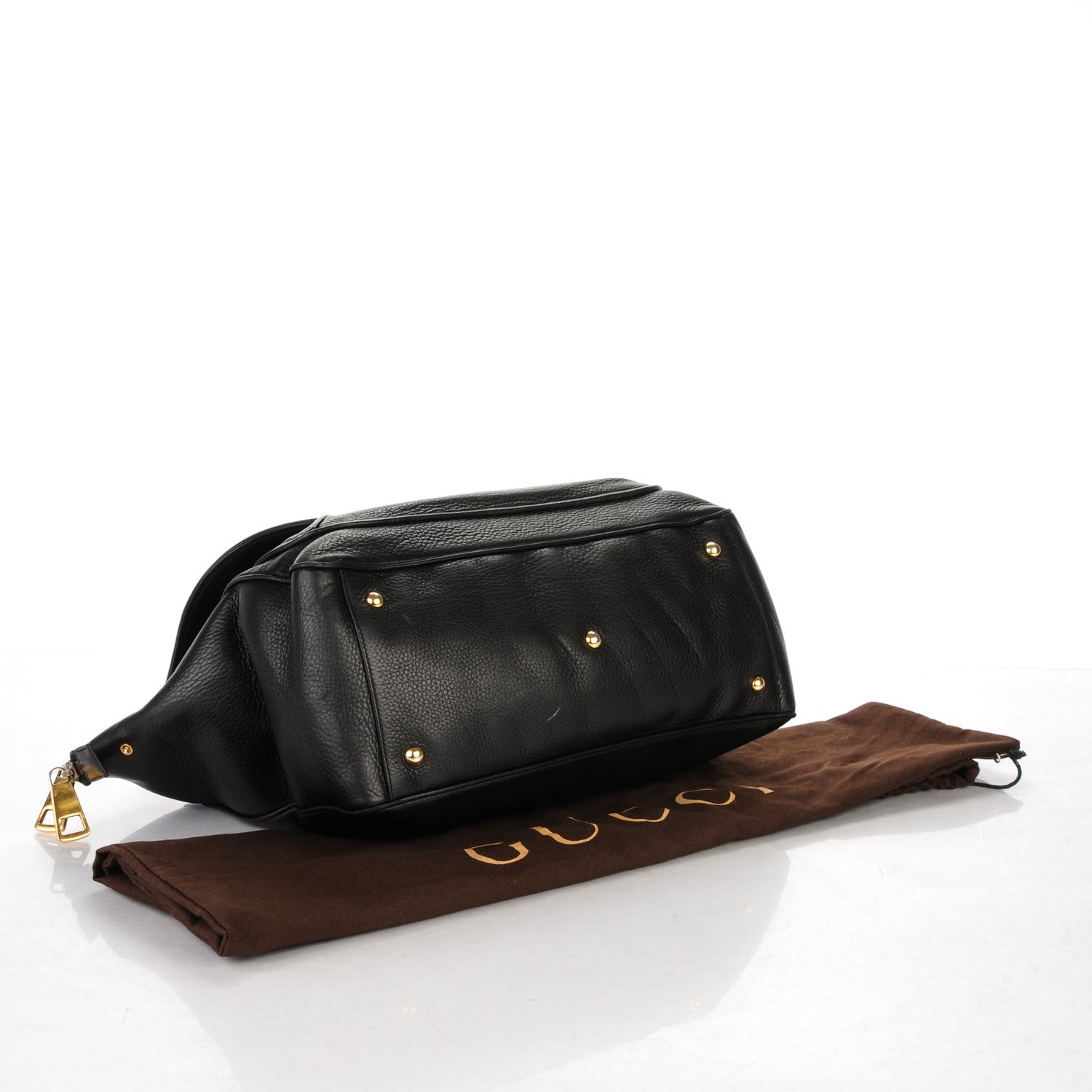 Gucci Pebbled Calfskin Medium 1973 Top Handle Satchel Black 4 of 11