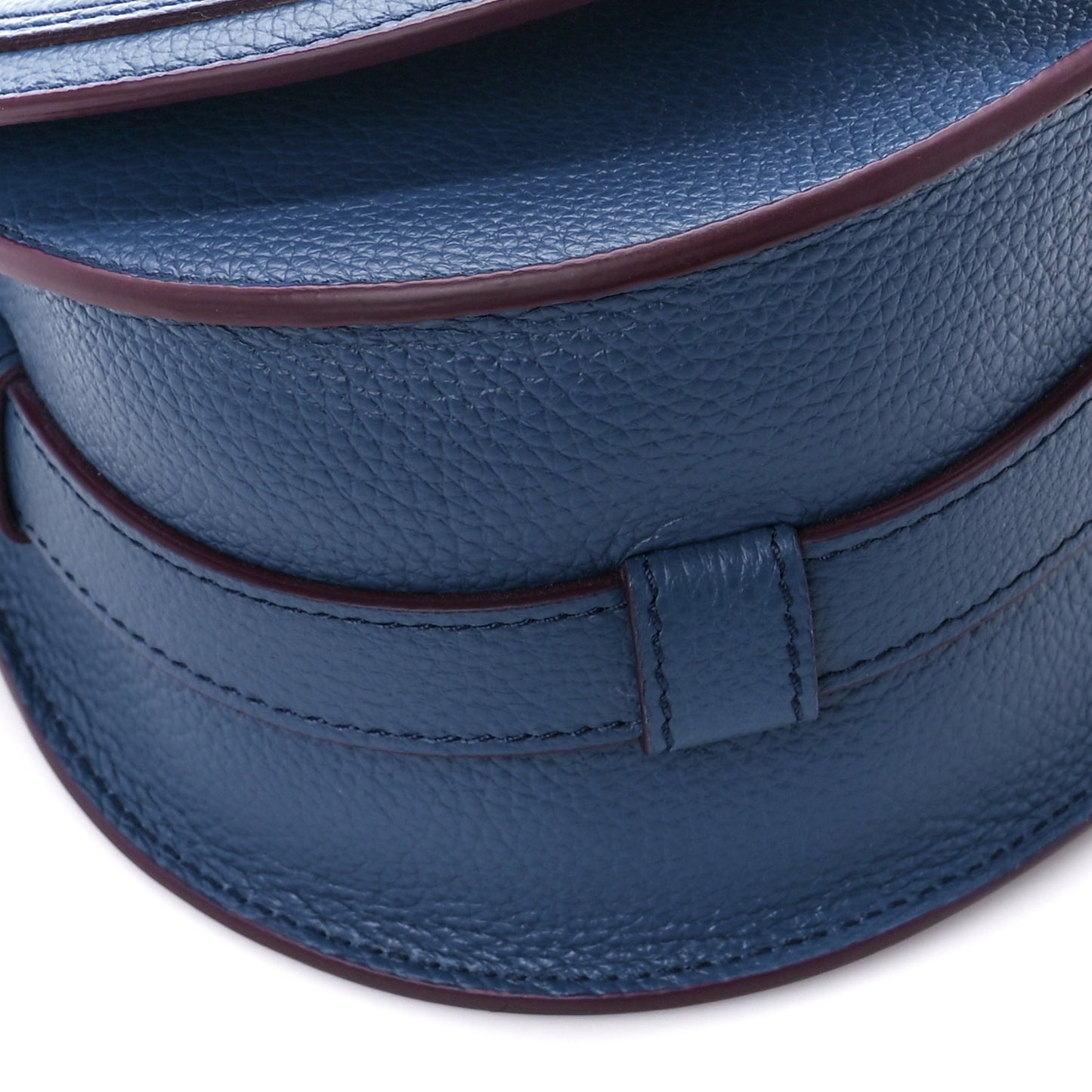 Grained Calfskin Small Marcie Saddle Bag Deep Denim