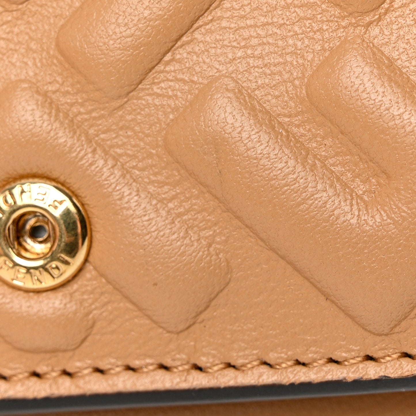 Nappa Matisse FF Diagonal Embossed Micro Tri-Fold Wallet Miele Scuro