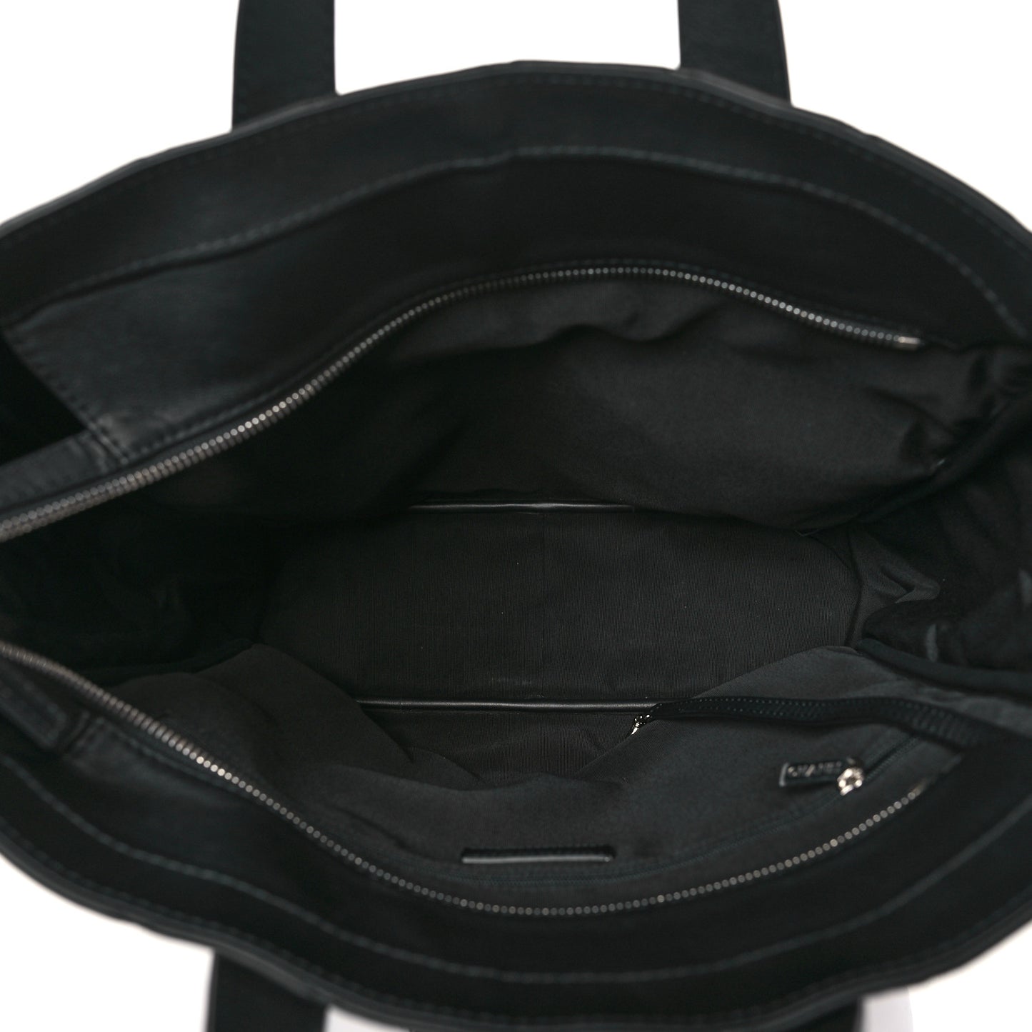 Calfskin Quilted Ultra Pocket Shopping Tote Black