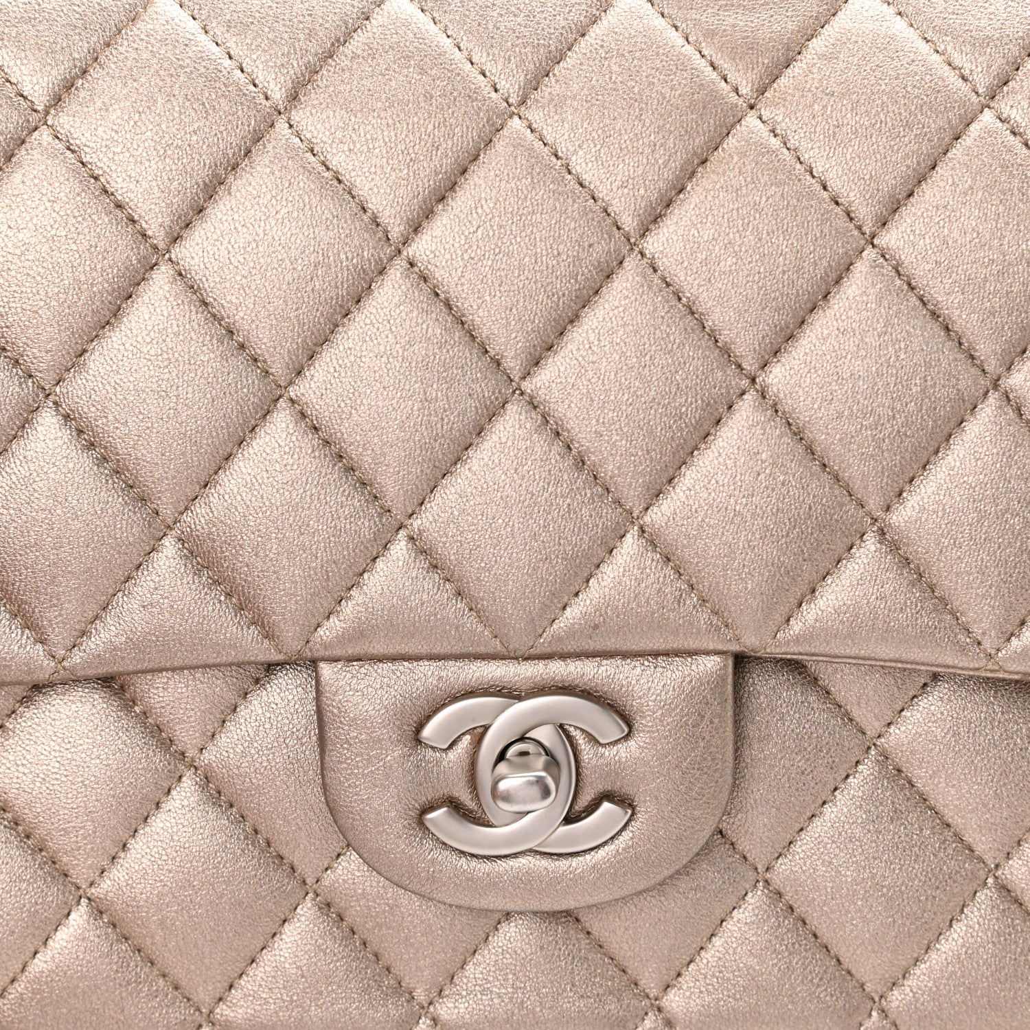 Chanel Metallic Lambskin Quilted Medium Double Flap Pink 8 of 10