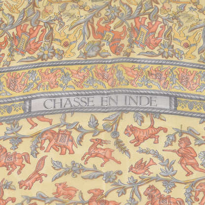 Hermes Cashmere Silk Chasse En Inde Shawl 140 5 of 9