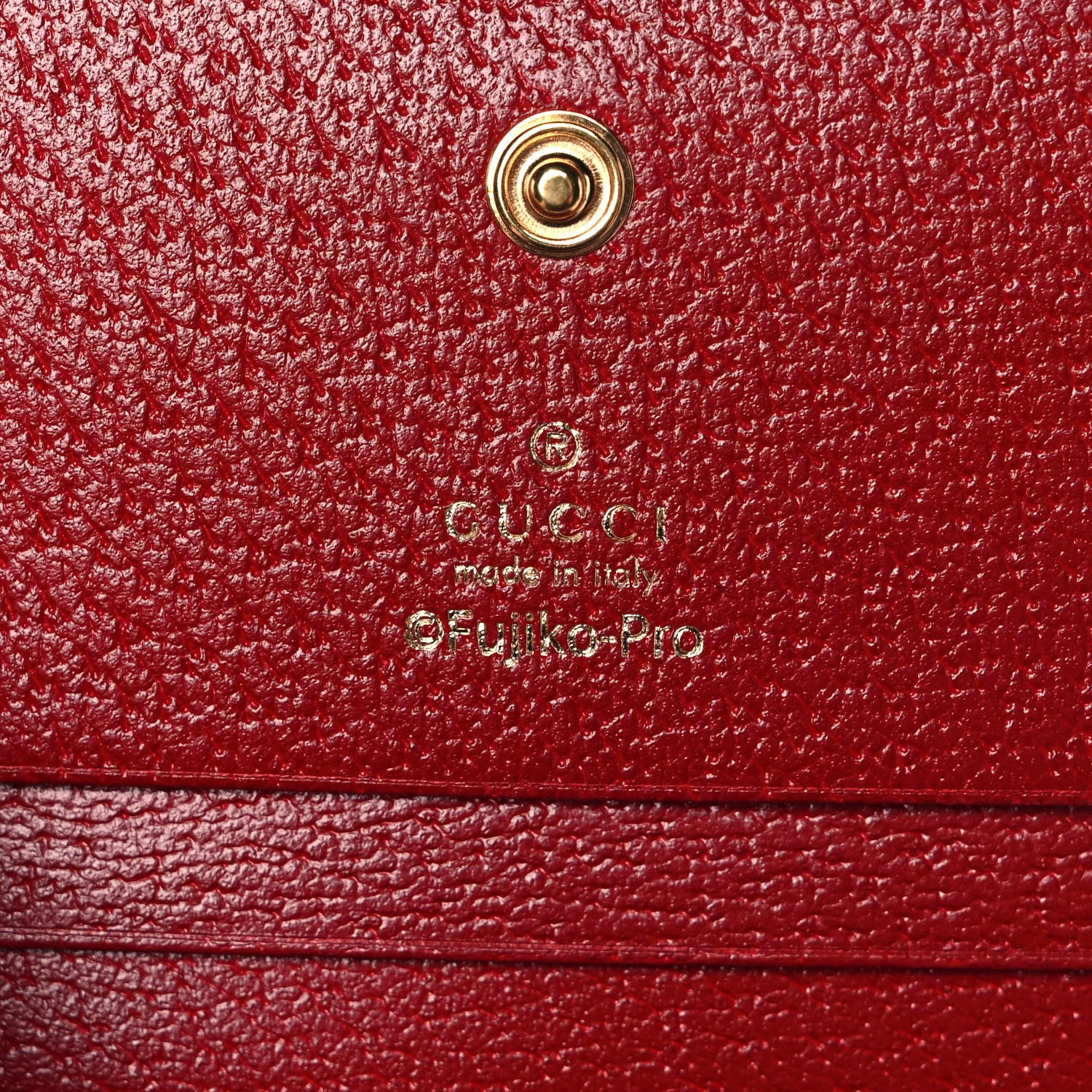 Gucci X DORAEMON Mini Vintage GG Supreme Monogram Card Case Wallet Beige Cherry Red 6 of 10