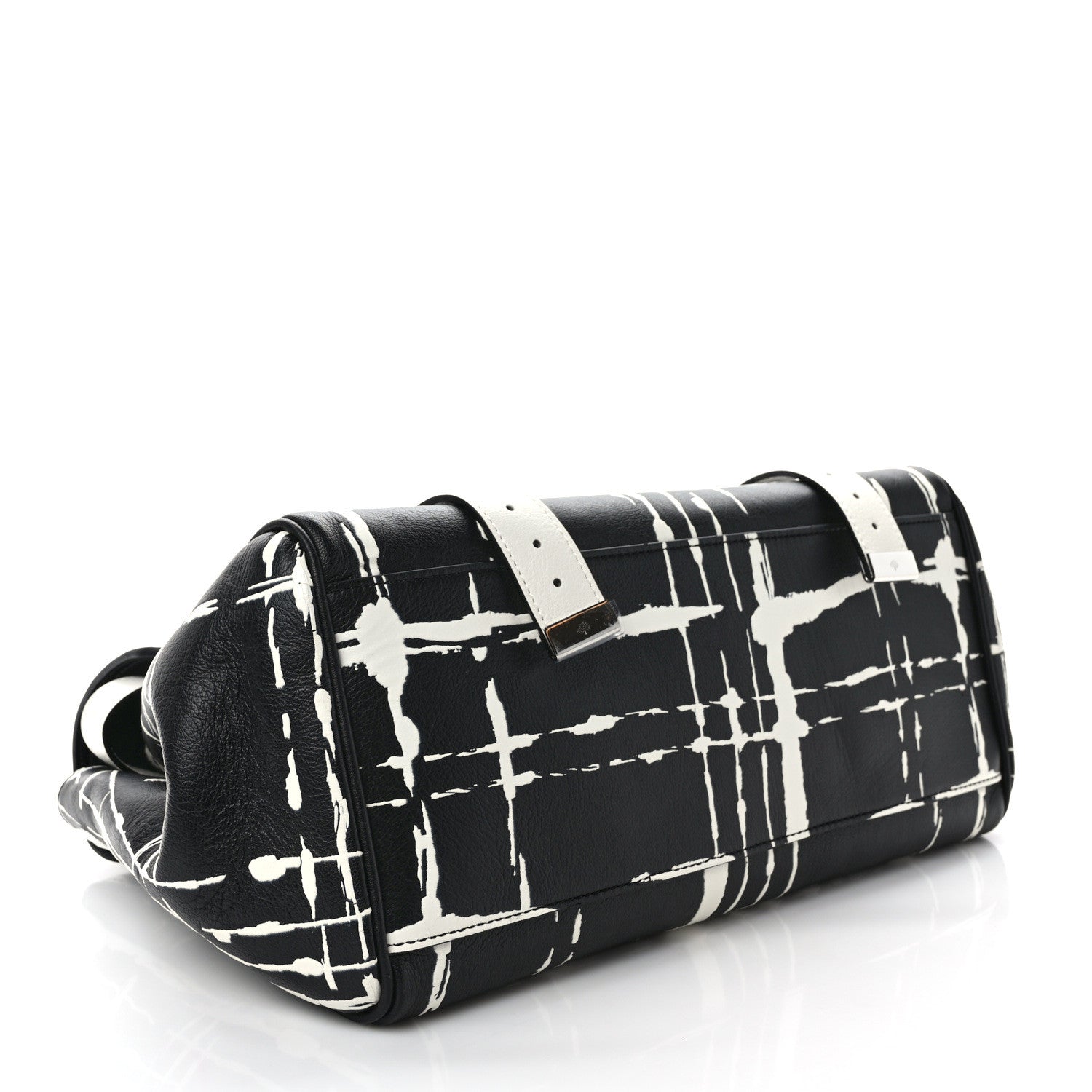 Mulberry Polished Buffalo Check Printed Medium Alexa Black White 4 of 8