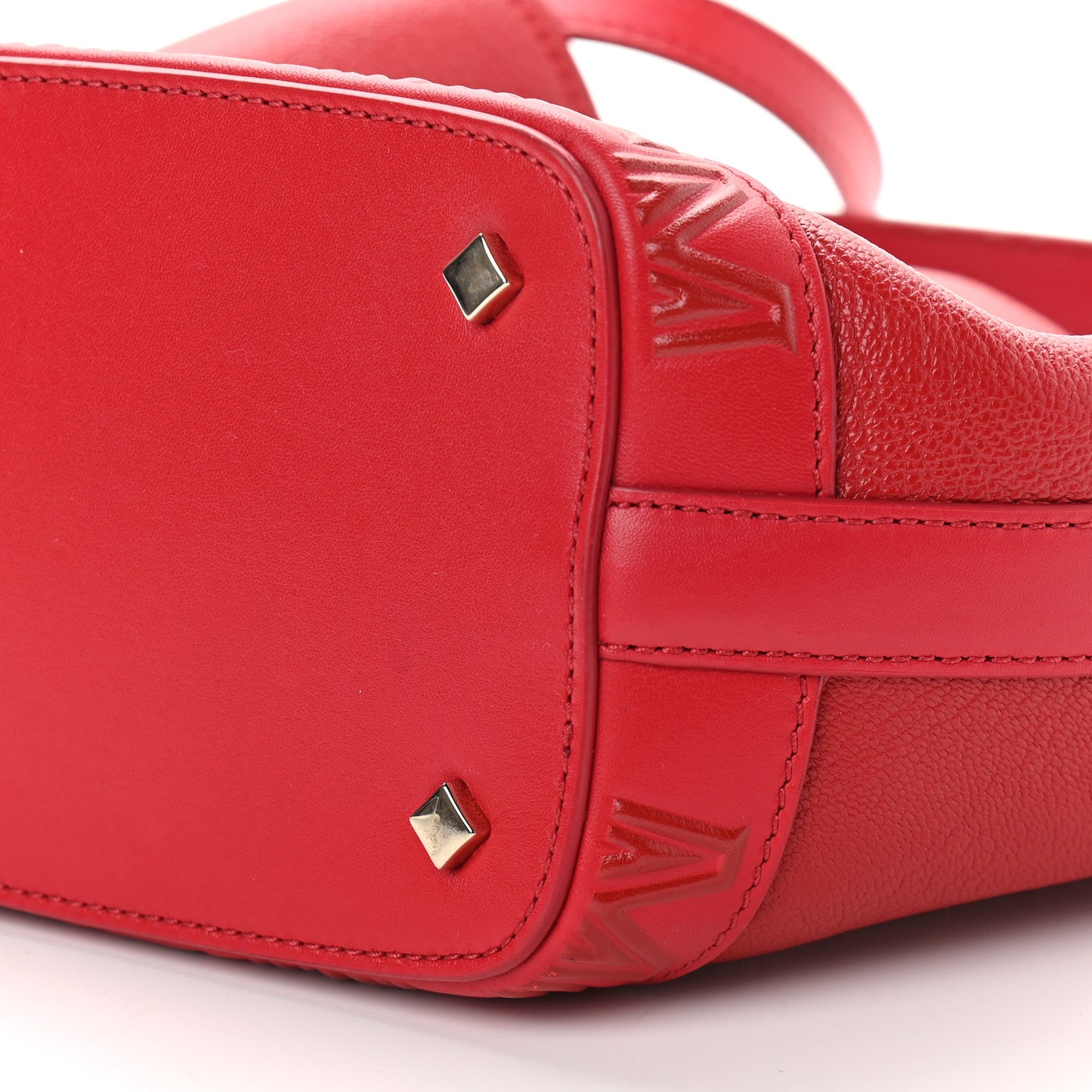 Grained Calfskin Bucket Bag Red