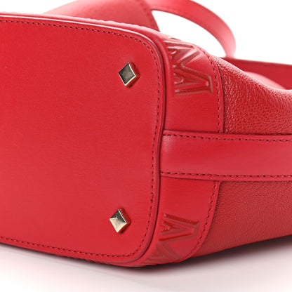 MCM Grained Calfskin Bucket Bag Red 9 of 9