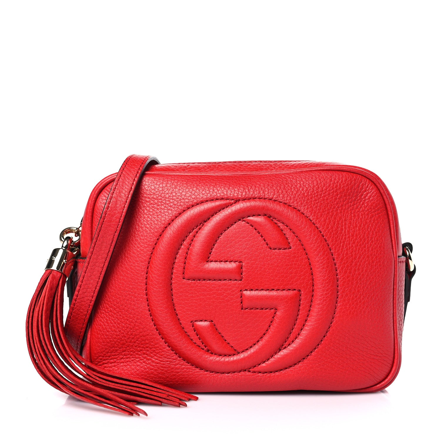 Gucci Pebbled Calfskin Small Soho Disco Bag Vibrant Red 1 of 9