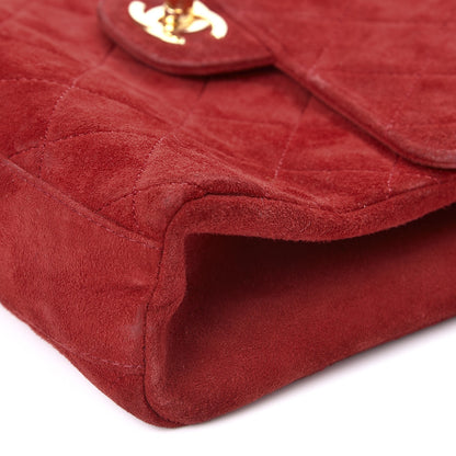 Chanel Suede Quilted Mini Square Flap Red 10 of 11