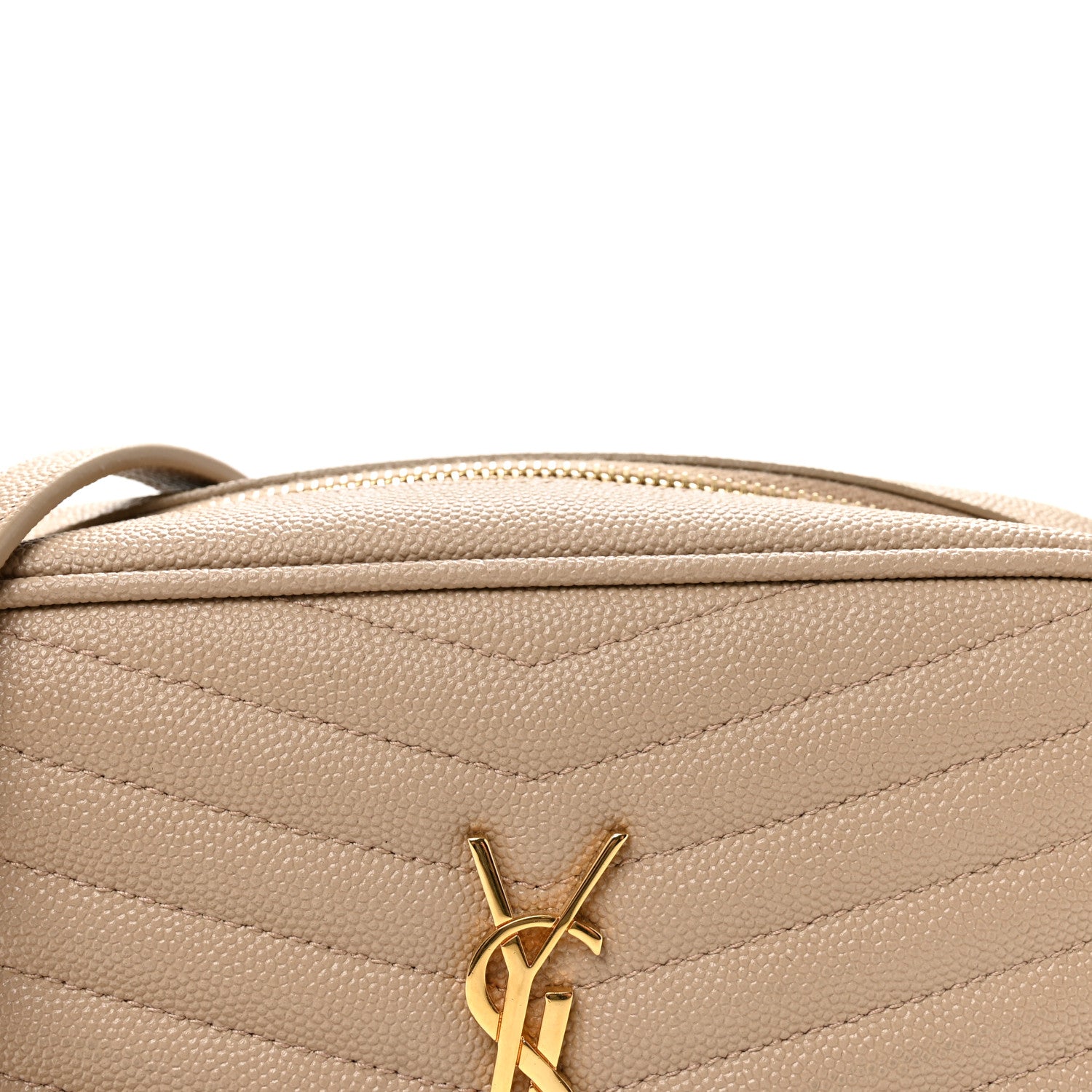 Saint Laurent Grain De Poudre Matelasse Monogram Mini Lou Camera Bag Dark Beige 8 of 11