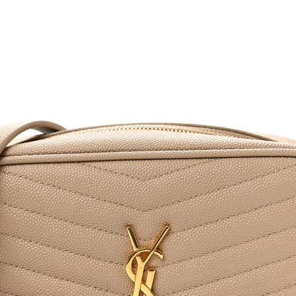 Saint Laurent Grain De Poudre Matelasse Monogram Mini Lou Camera Bag Dark Beige 8 of 11