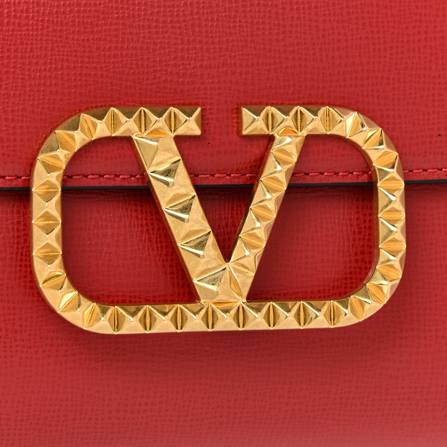 Grainy Calfskin Mini Rockstud Alcove Top-Handle Bag Rouge Pur