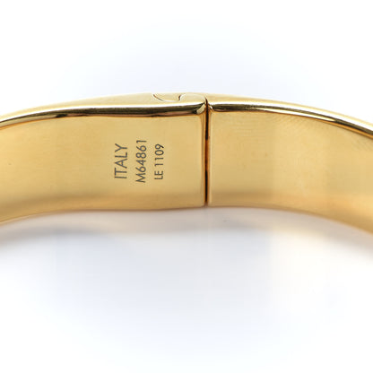 Louis Vuitton Brass Crystal Monogram Nanogram Strass Cuff M Gold 5 of 6