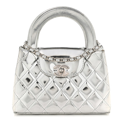 Chanel Mirror Calfskin Metallic Calfskin Quilted Nano Kelly Shopper Silvery 1 of 11
