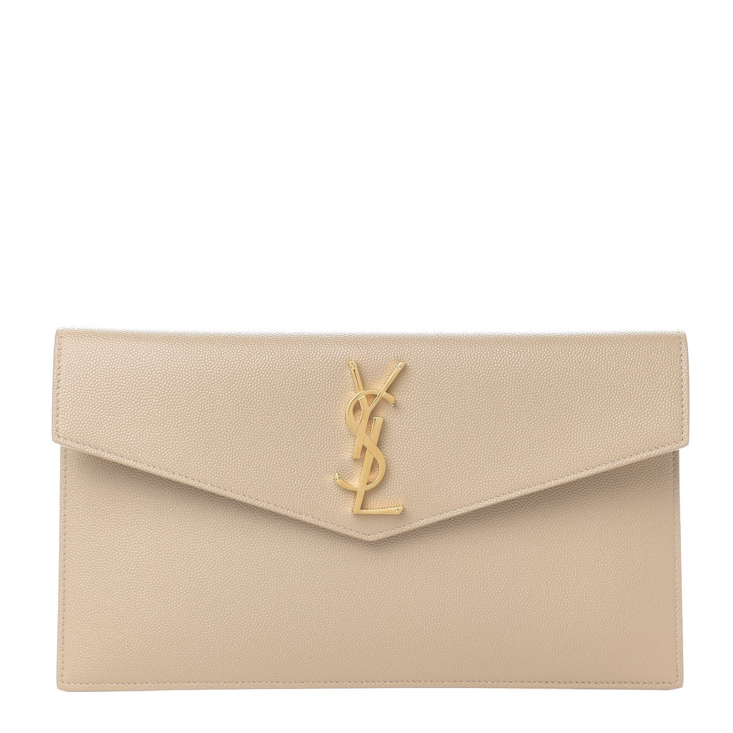 Saint Laurent Grain De Poudre Uptown Pouch Dark Latte 1 of 7