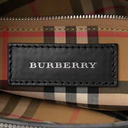 Burberry Grainy Calfskin Vintage Check Medium Banner Tote Black 7 of 16