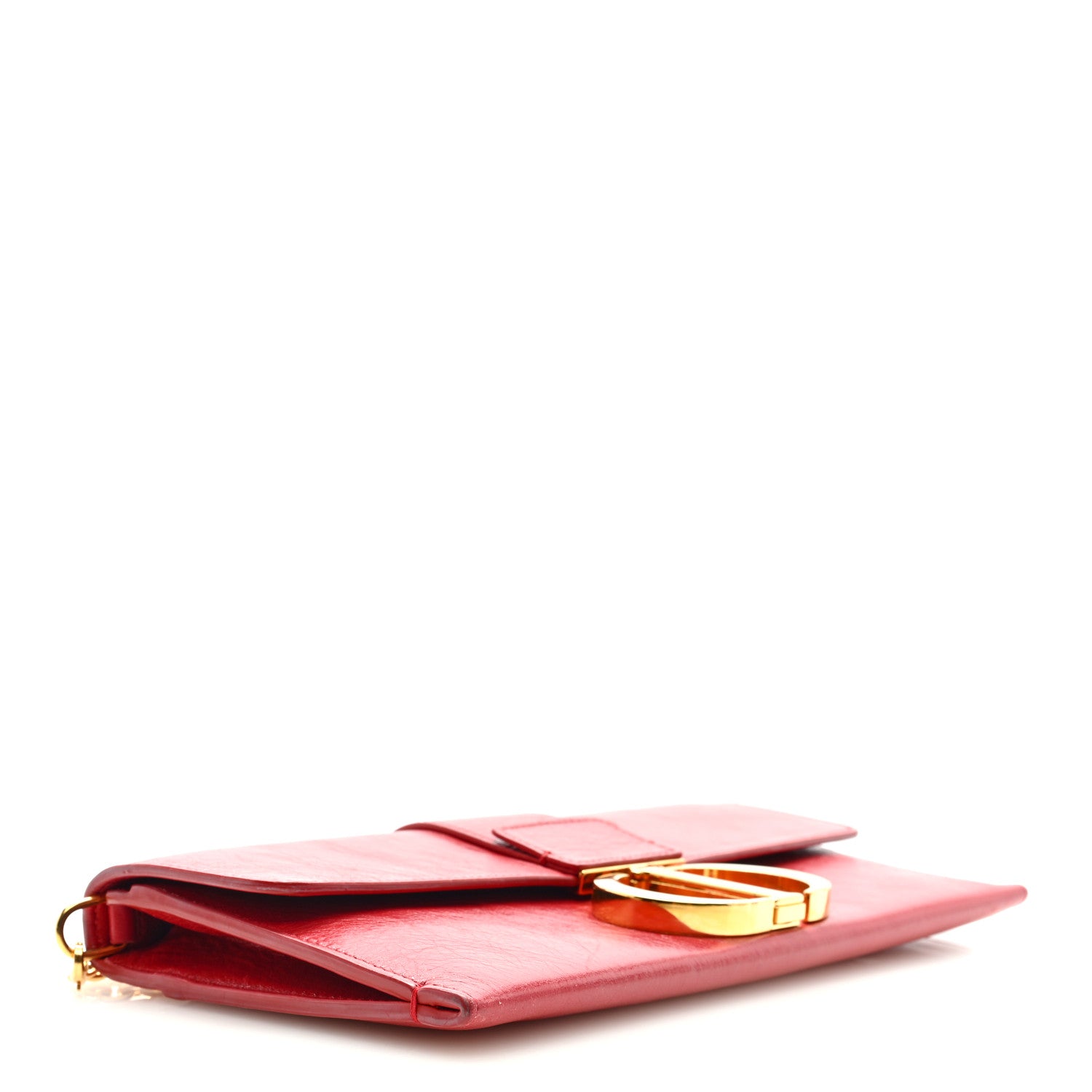 Christian Dior Crinkled Lambskin 30 Montaigne Clutch Red 3 of 7