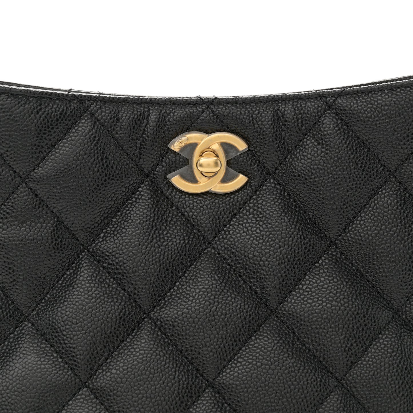 Caviar Quilted Small Pick Me Up Hobo Black
