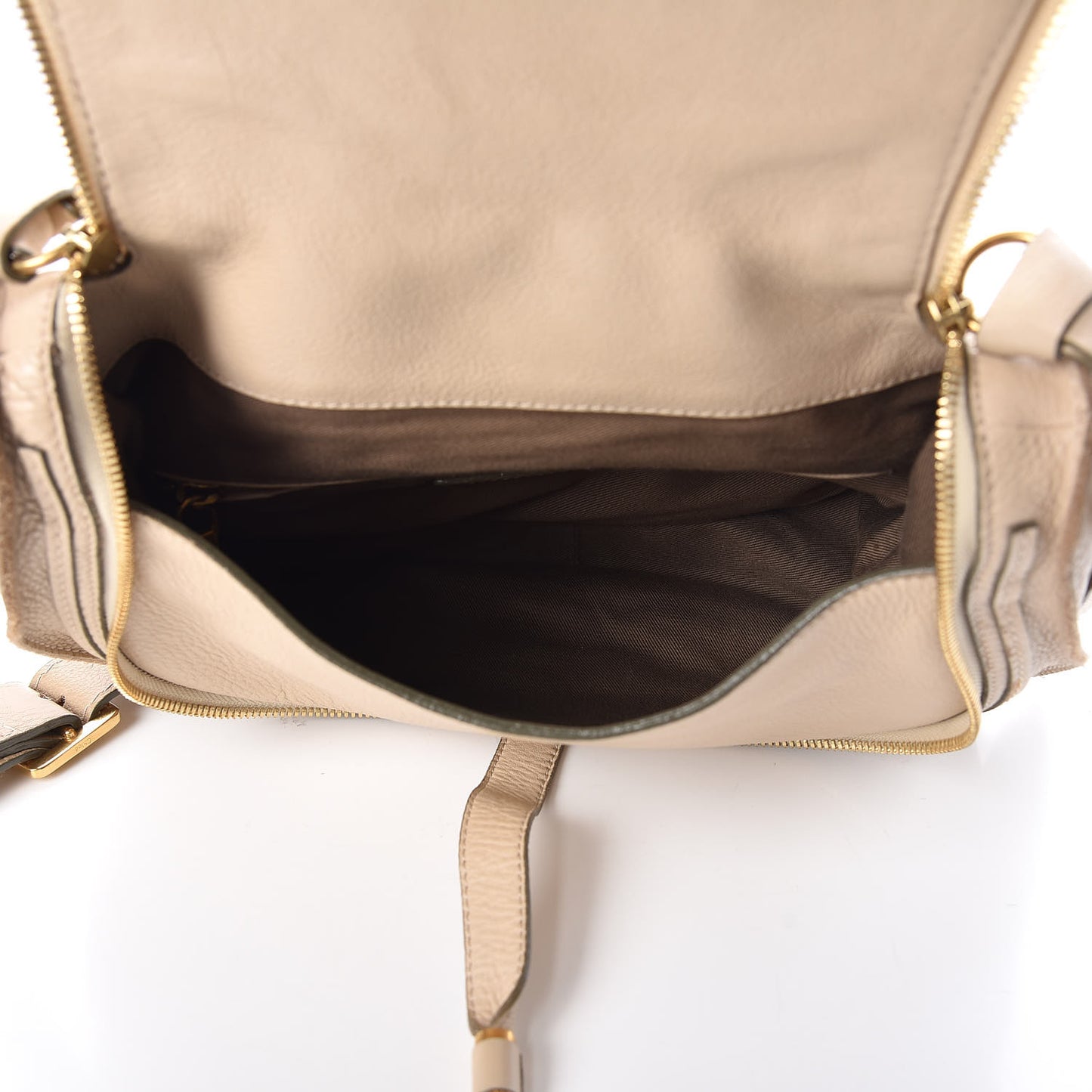 Calfskin Medium Marcie Round Zip Crossbody Bag Angora Beige