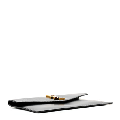Saint Laurent Smooth Shiny Calfskin Monogram Uptown Pouch Black 4 of 9