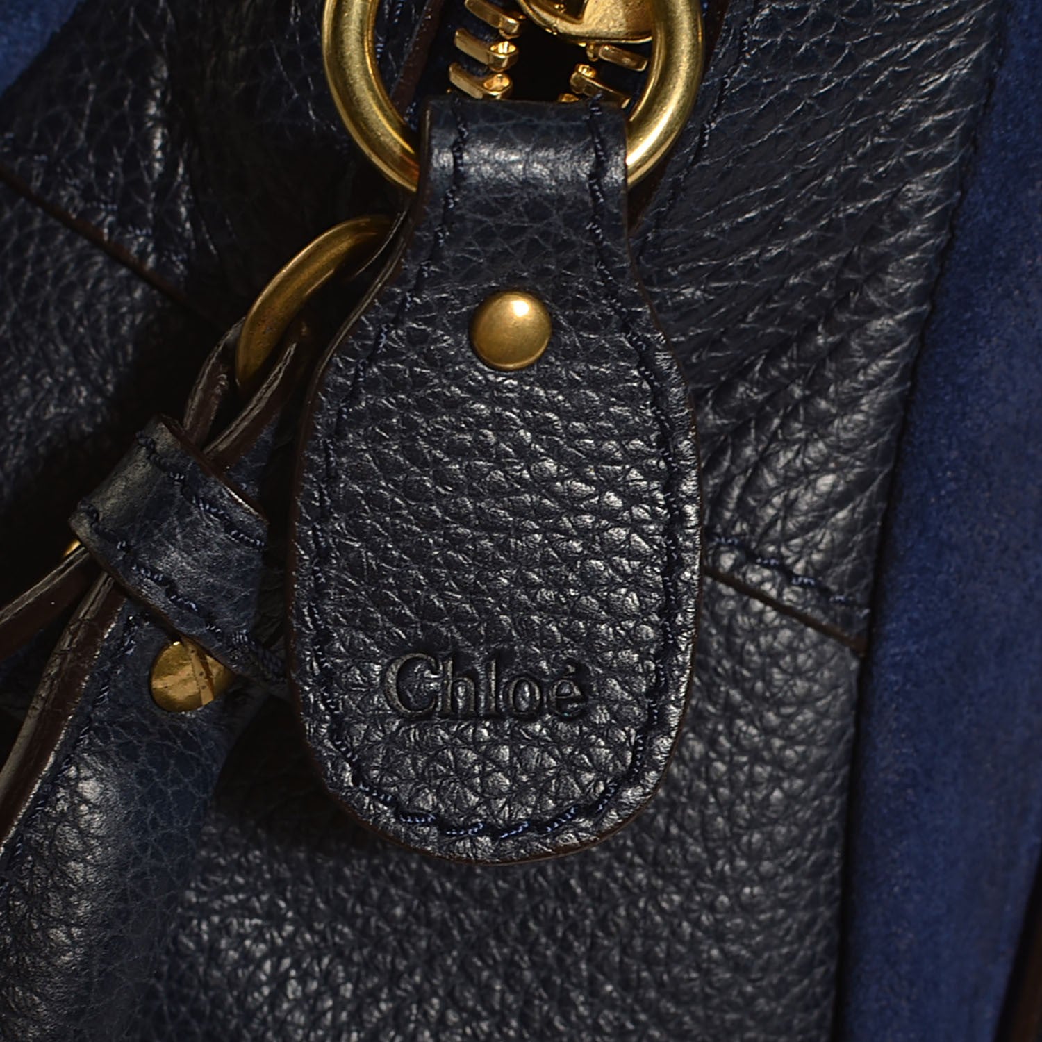 Chloe Suede Calfskin Medium Paraty Midnight Blue 6 of 10