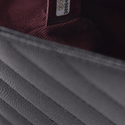 Chanel Caviar Lizard Embossed Chevron Quilted Medium Coco Handle Flap Black 7 of 11