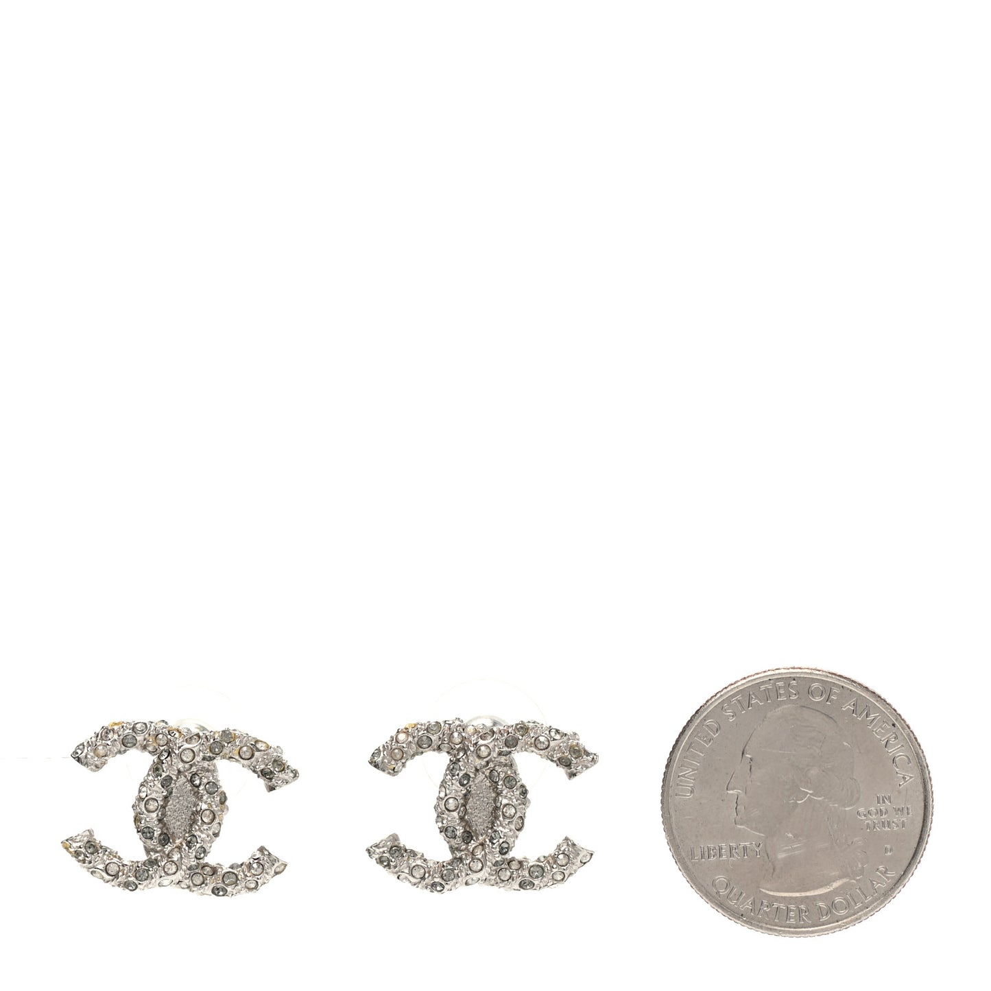 Crystal CC Earrings Silver