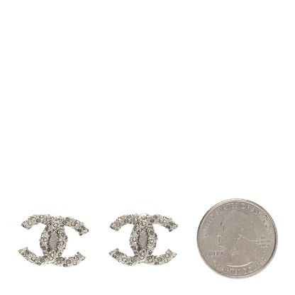 Chanel Crystal CC Earrings Silver 2 of 4