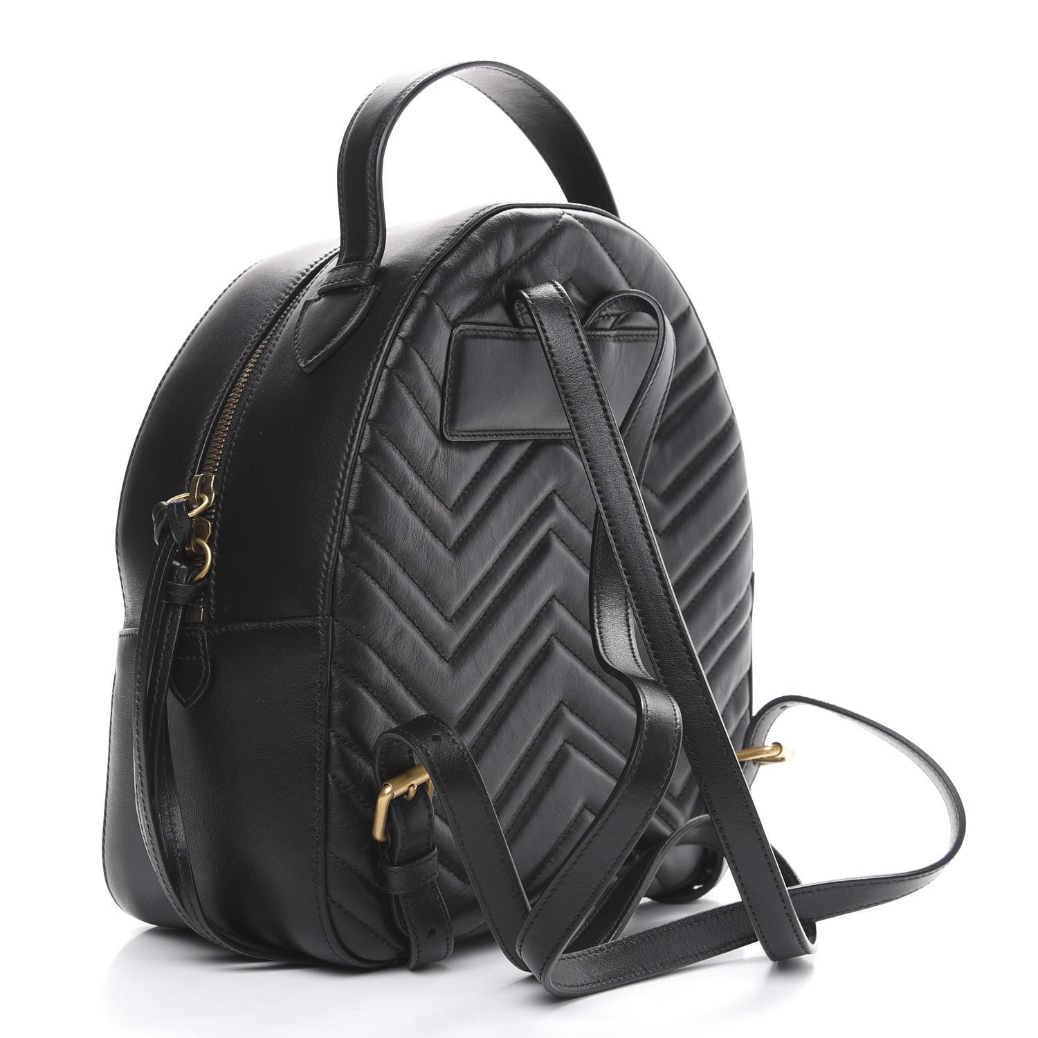 Gucci Calfskin Matelasse GG Marmont Dome Backpack Black 2 of 10