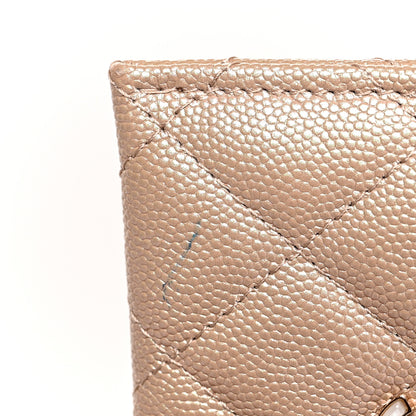 Chanel Iridescent Caviar Quilted Card Holder Beige 9 of 9
