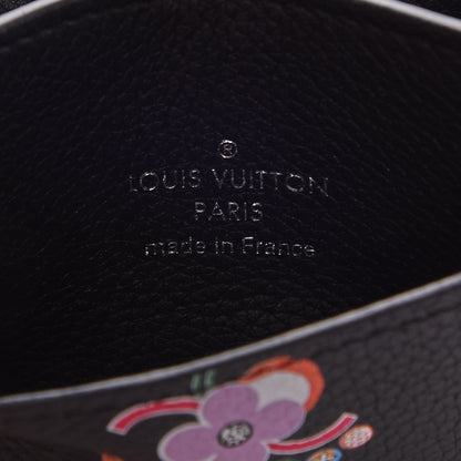 Louis Vuitton Calfskin LockMe II Floral Compact Wallet Black 7 of 9