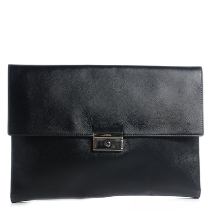 Prada Saffiano Attache Portfolio Case Black 1 of 8