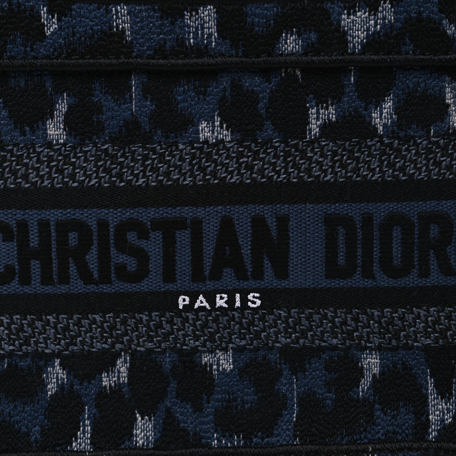Christian Dior Canvas Mizza Embroidered Mini Leopard Book Tote Blue 7 of 10