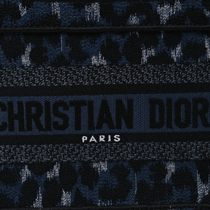 Christian Dior Canvas Mizza Embroidered Mini Leopard Book Tote Blue 7 of 10