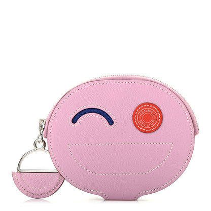 Hermes Chevre Mysore In-The-Loop Wink Card Holder Mauve Sylvestre Bleu Electrique Capucine 1 of 7