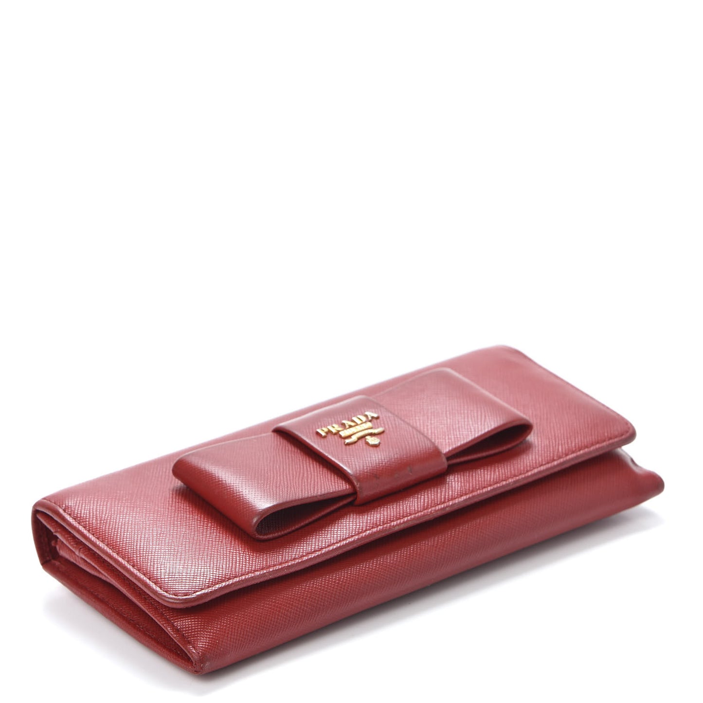 Saffiano Fiocco Bow Continental Wallet Fuoco
