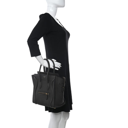 Celine Goatskin Micro Luggage Dark Taupe 2 of 12