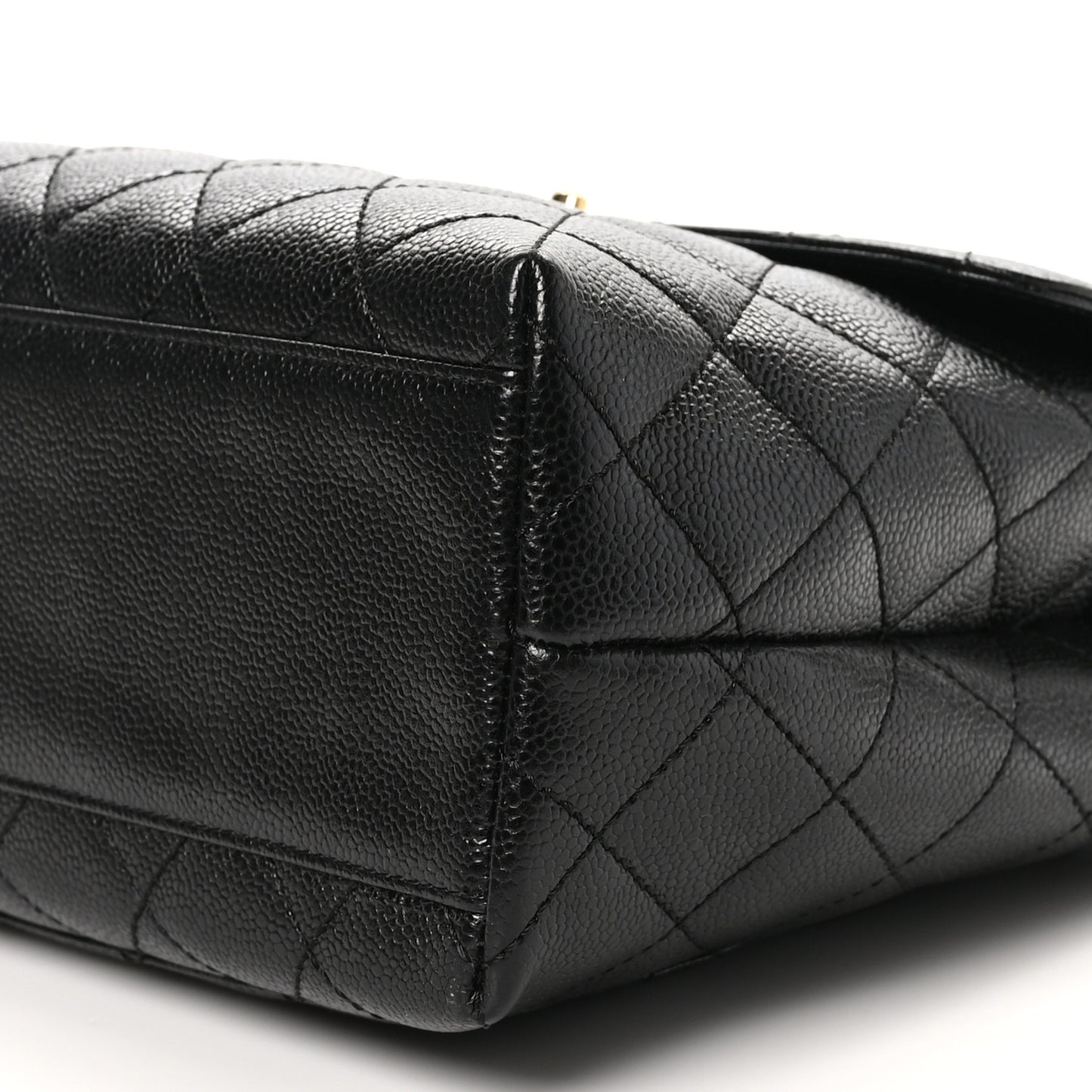Caviar Quilted Jumbo Kelly Flap Black