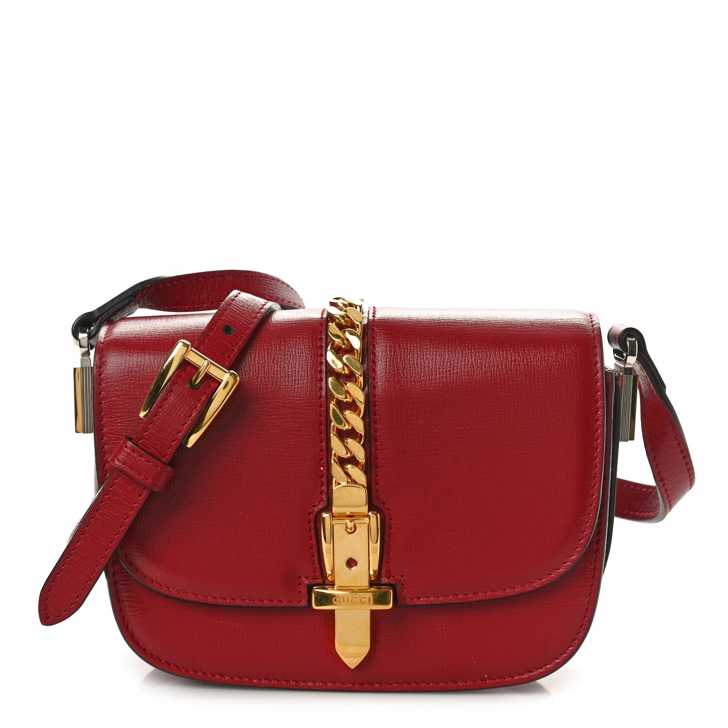 Gucci Azalea Calfskin Mini Sylvie 1969 Flap Messenger Bag New Cherry Red 1 of 12