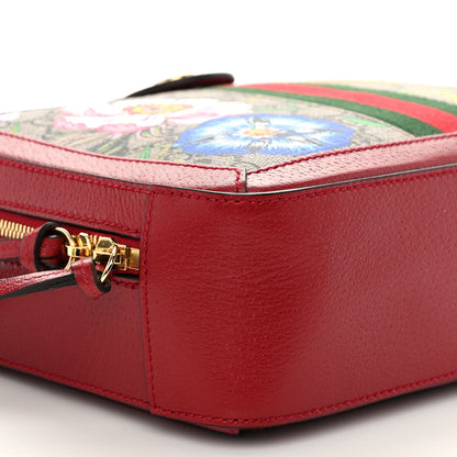 Gucci GG Supreme Monogram Flora Web Small Ophidia Top Handle Shoulder Bag Hibiscus Red 9 of 11
