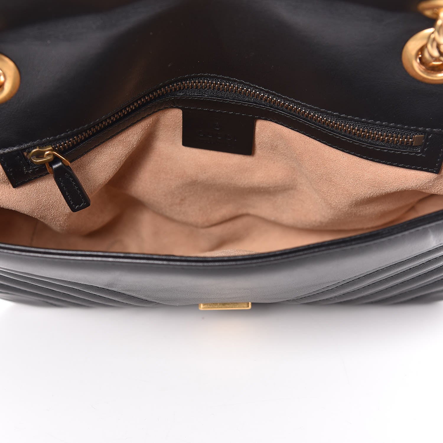 Gucci Calfskin Matelasse Small GG Marmont Shoulder Bag Black 5 of 13