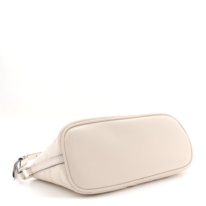 Gucci Calfskin Matelasse Chevron Monochrome GG Marmont Sling Shoulder Bag Mystic White 4 of 10